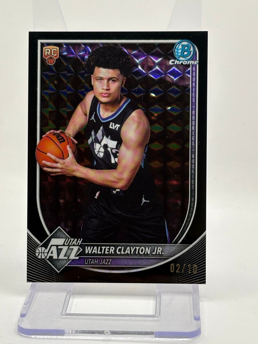 2025-26 Bowman Chrome Walter Clayton Jr Rookie Black Geometric Refractor 2/10 SP